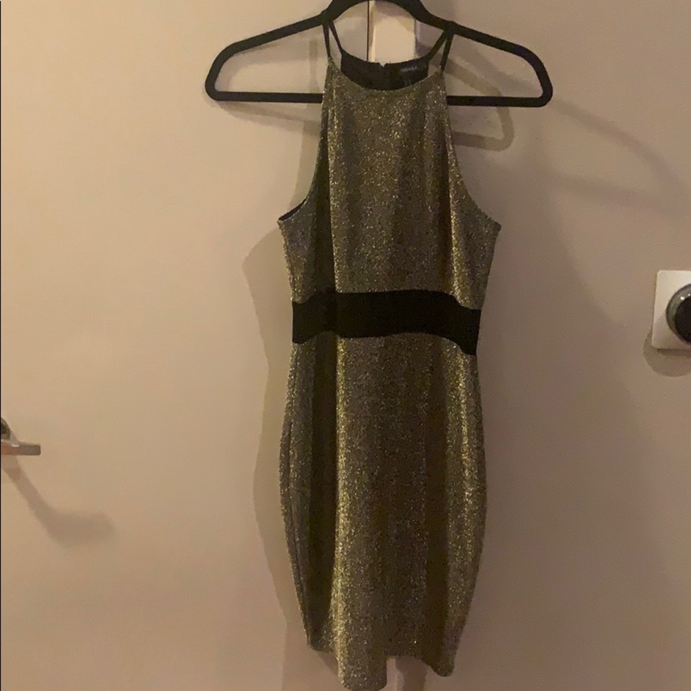 Glitter Gold high neck dress